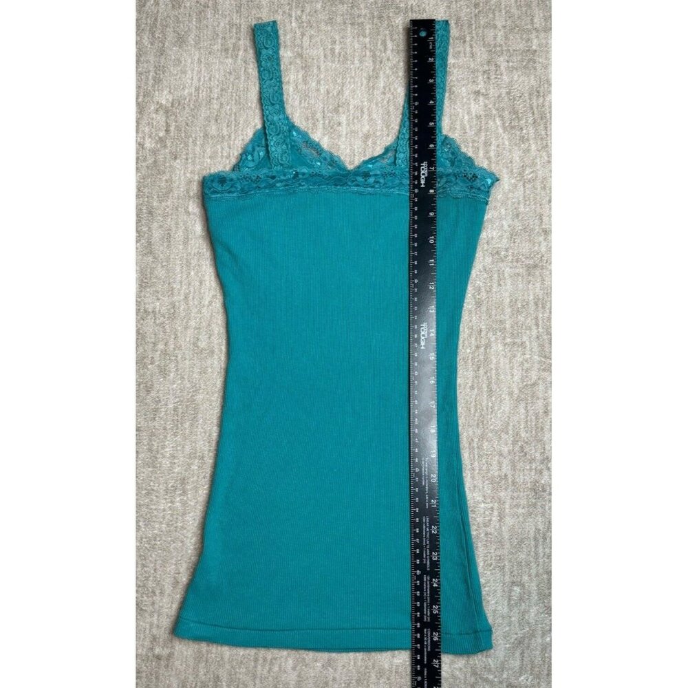 2000’s Abercrombie & Fitch Y2K Long Tank Top Cami Lace Straps Ribbed Shelf Bra - Picture 6 of 9